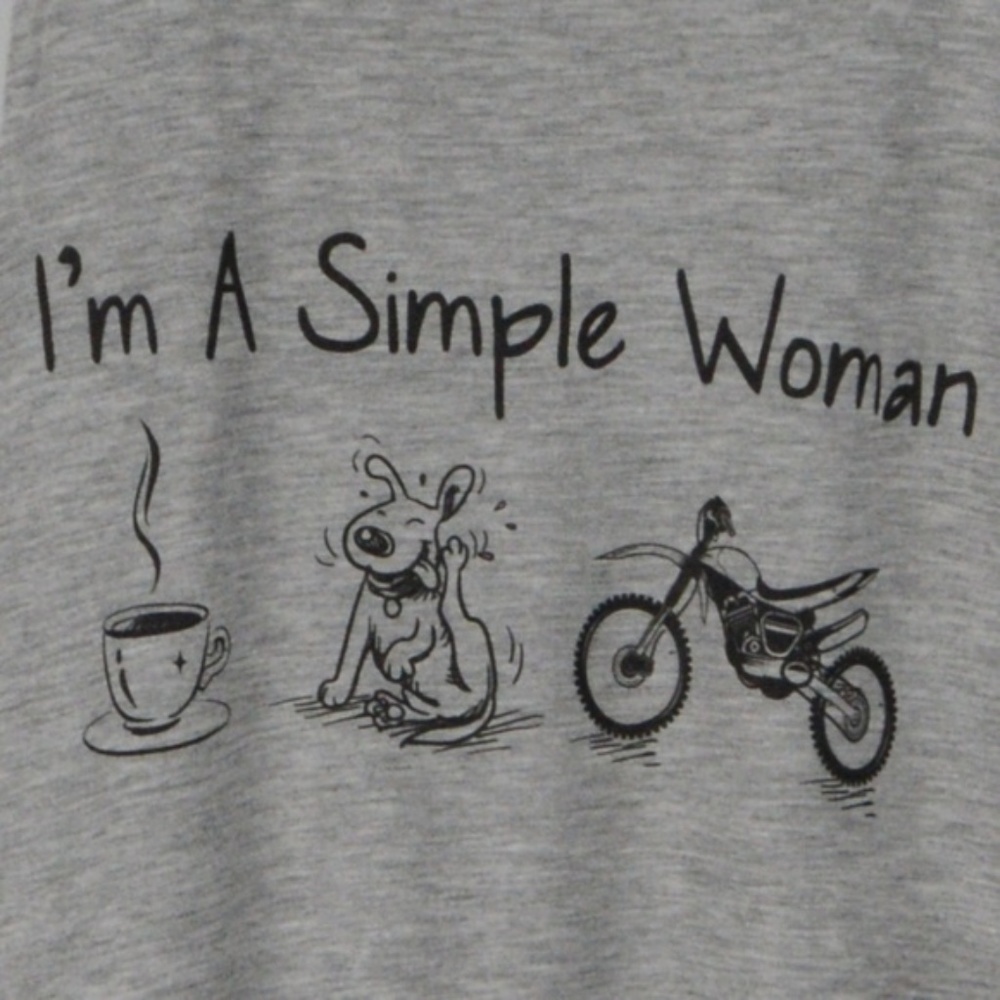 "I'm A Simple Woman" Racer Back Tank Top - Picture 2 of 4